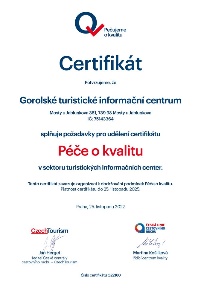 Certifikat Q22180 GOTIC do 25 11 2025