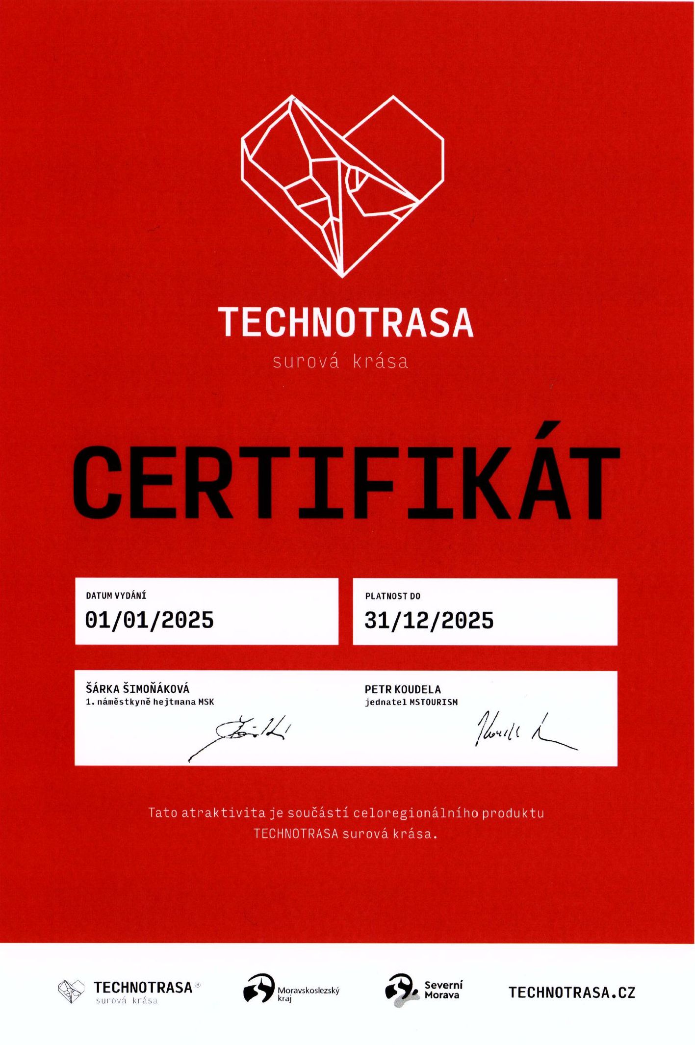 Certifikat Technotrasa NCOS 2025