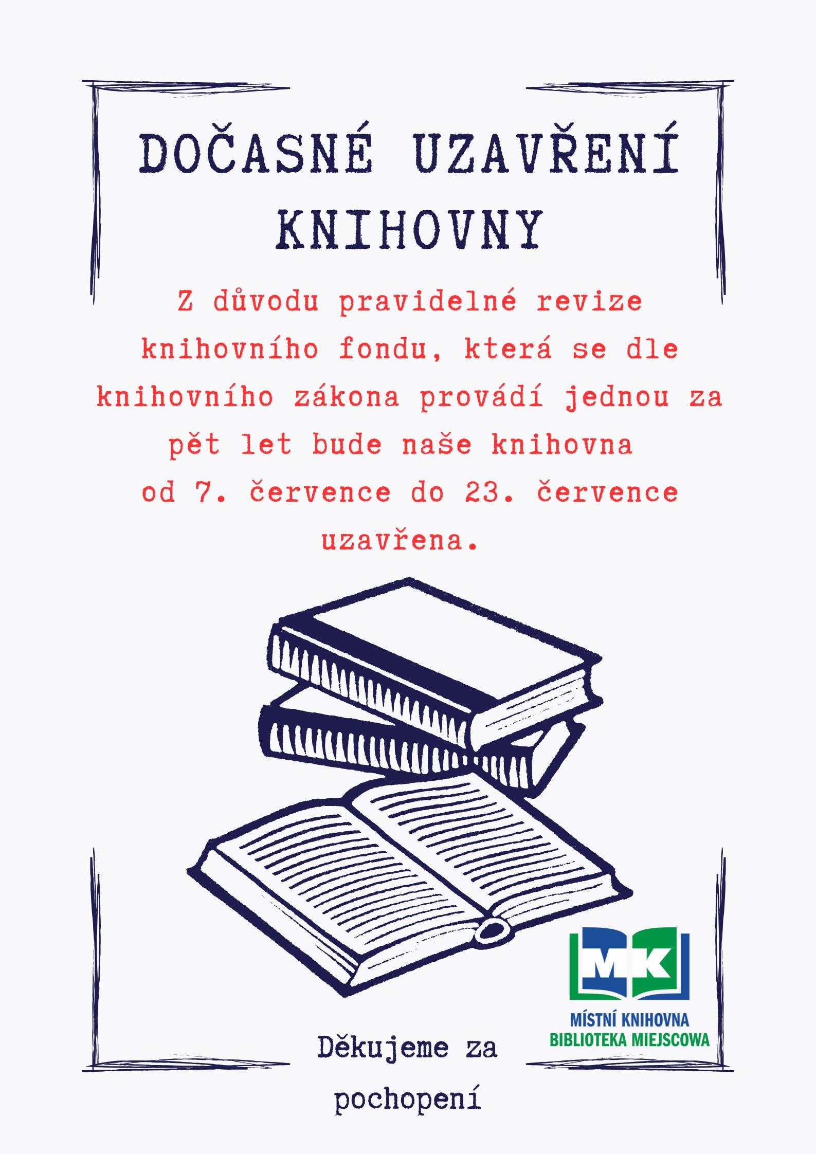 uzavreni knihovny revize knihovniho fondu