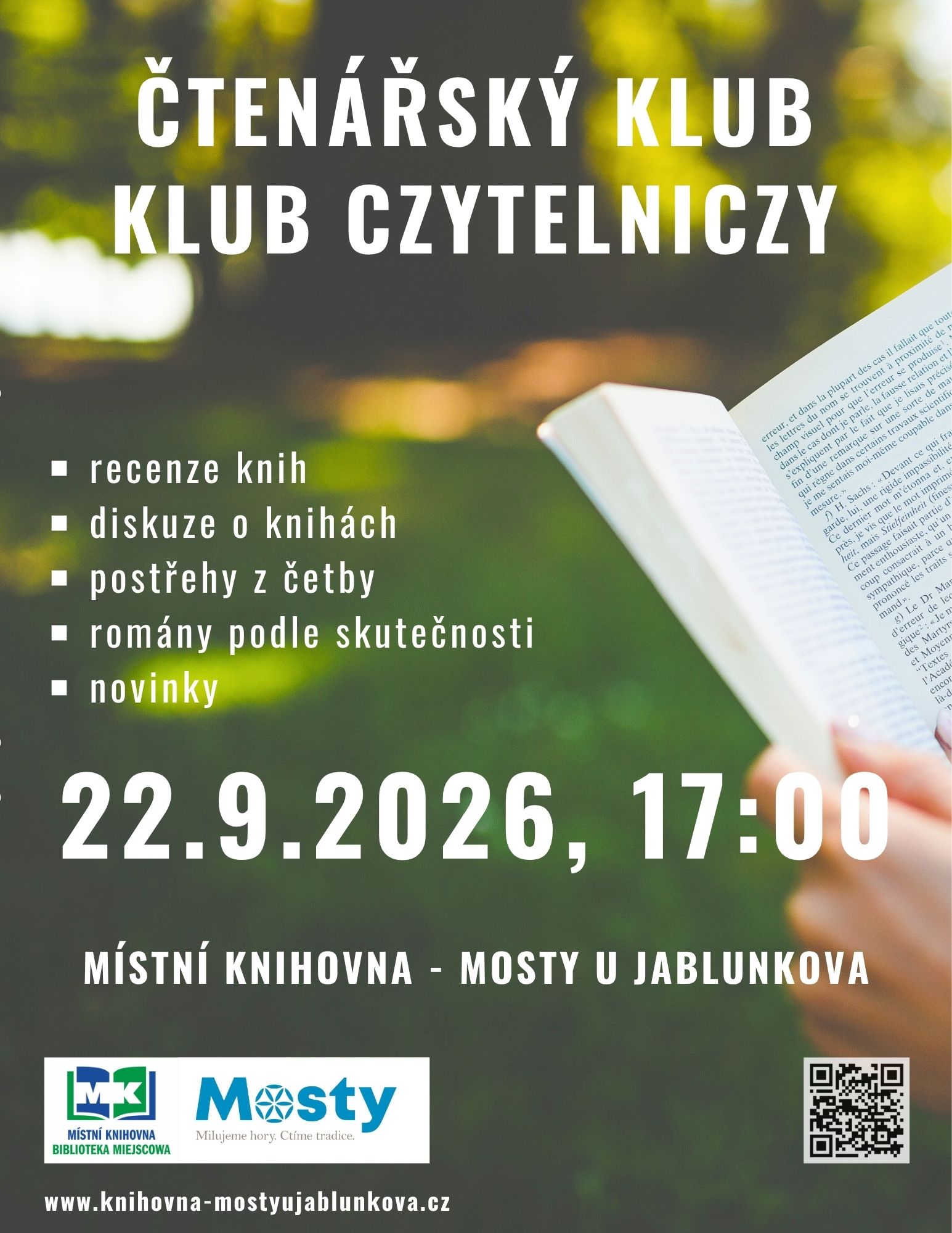 Ctenarsky klub 22.9.2026